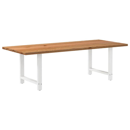 Eettafel rechthoekig 240x100x74 cm massief eikenhout lichtbruin