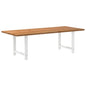 Eettafel rechthoekig 240x100x74 cm massief eikenhout lichtbruin