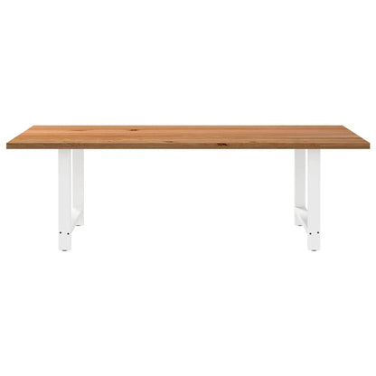 Eettafel rechthoekig 240x100x74 cm massief eikenhout lichtbruin