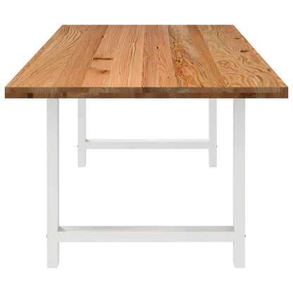 Eettafel rechthoekig 240x100x74 cm massief eikenhout lichtbruin