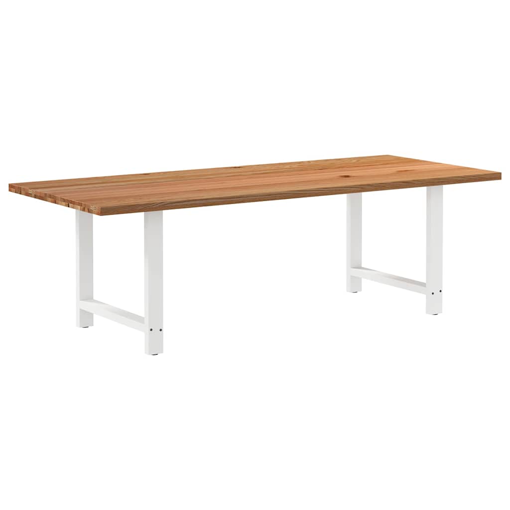 Eettafel rechthoekig 240x100x74 cm massief eikenhout lichtbruin