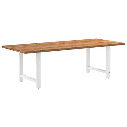 Eettafel rechthoekig 240x100x74 cm massief eikenhout lichtbruin