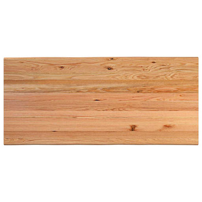 Eettafel met natuurlijke rand 220x100x74 cm massief eikenhout