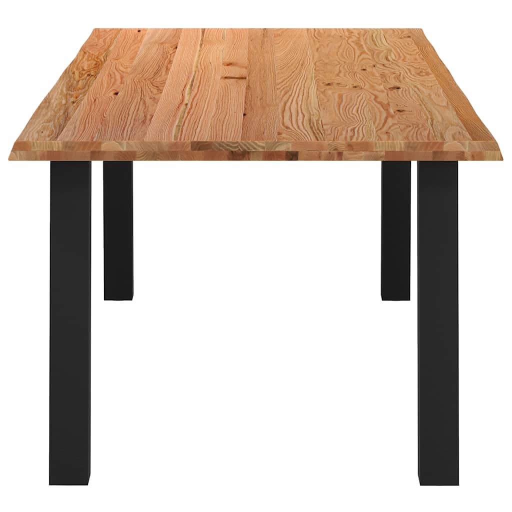 Eettafel met natuurlijke rand 220x100x74 cm massief eikenhout