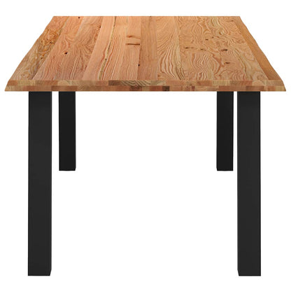 Eettafel met natuurlijke rand 220x100x74 cm massief eikenhout
