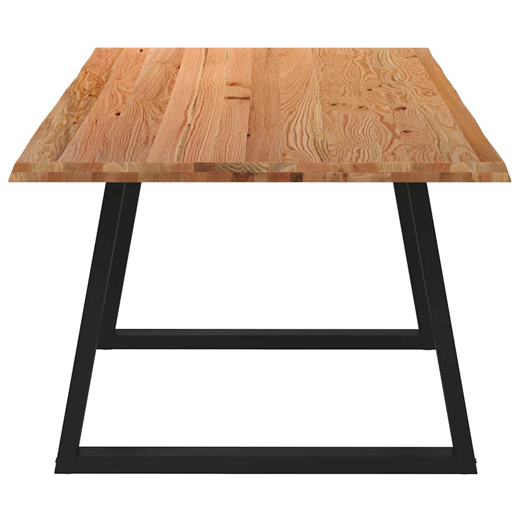 Eettafel met natuurlijke rand 220x100x74 cm massief eikenhout