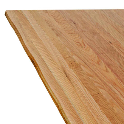 Eettafel met natuurlijke rand 220x100x74 cm massief eikenhout