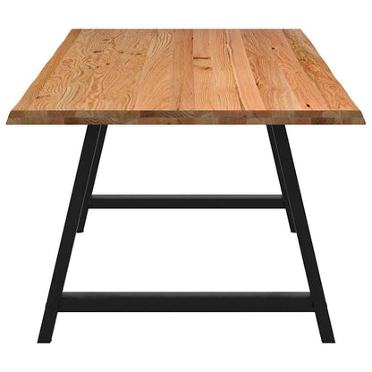Eettafel met natuurlijke rand 220x100x74 cm massief eikenhout