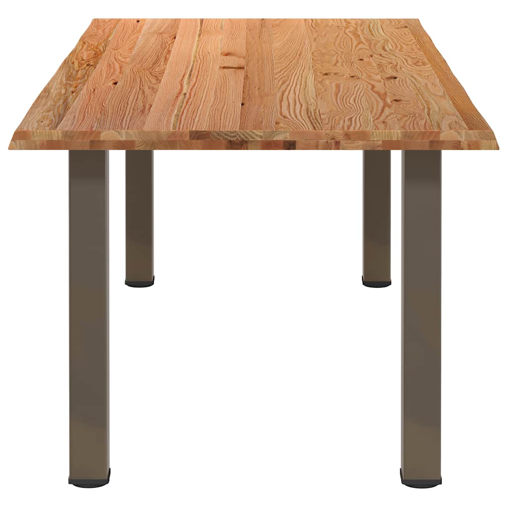 Eettafel met natuurlijke rand 220x100x74 cm massief eikenhout