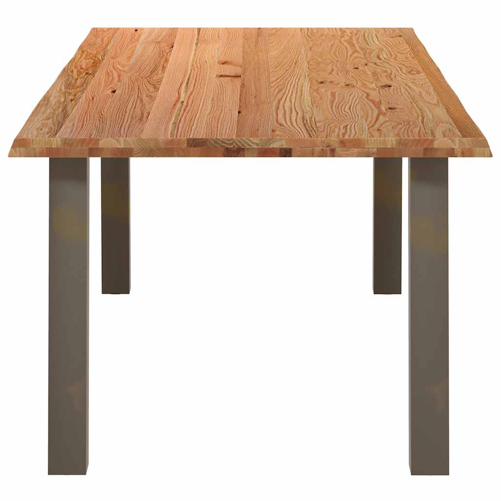 Eettafel met natuurlijke rand 220x100x74 cm massief eikenhout