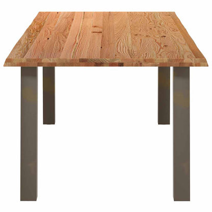 Eettafel met natuurlijke rand 220x100x74 cm massief eikenhout