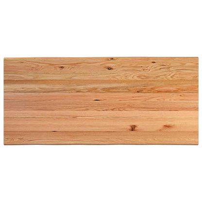 Eettafel met natuurlijke rand 220x100x74 cm massief eikenhout