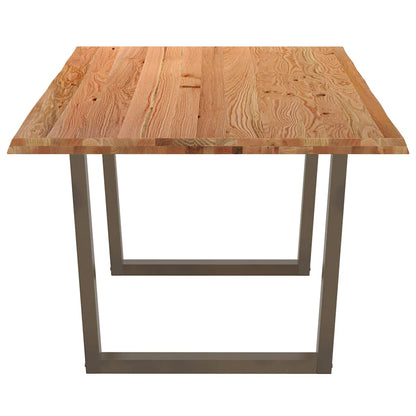 Eettafel met natuurlijke rand 220x100x74 cm massief eikenhout