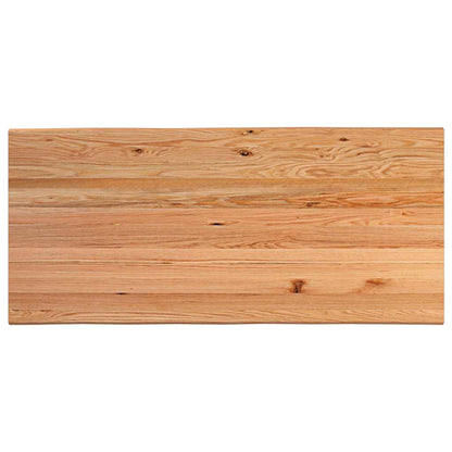 Eettafel met natuurlijke rand 220x100x74 cm massief eikenhout