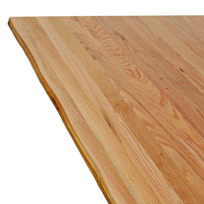 Eettafel met natuurlijke rand 220x100x74 cm massief eikenhout