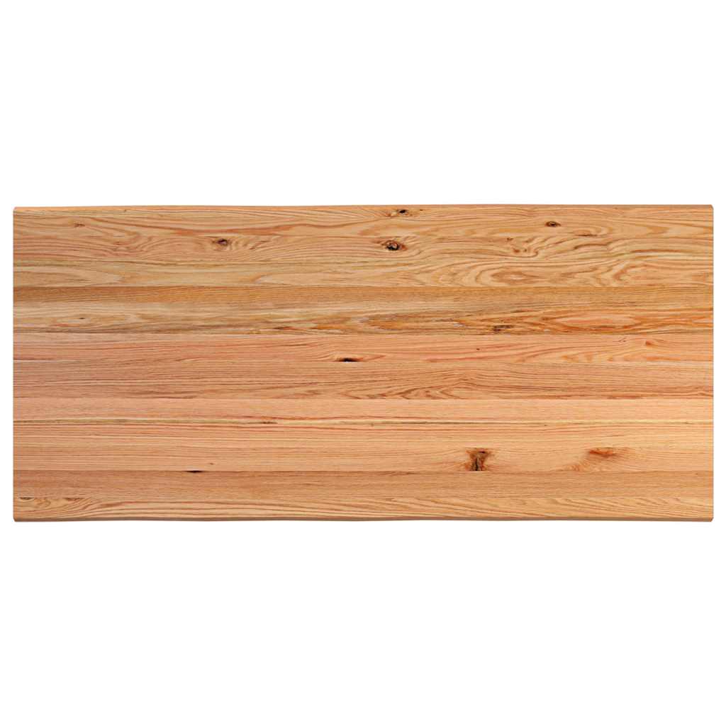 Eettafel met natuurlijke rand 220x100x74 cm massief eikenhout