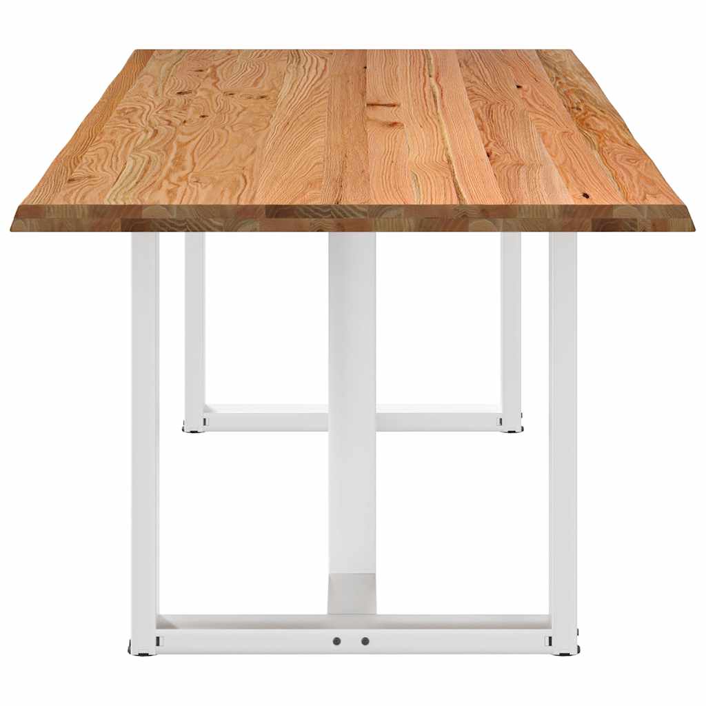 Eettafel met natuurlijke rand 220x100x74 cm massief eikenhout