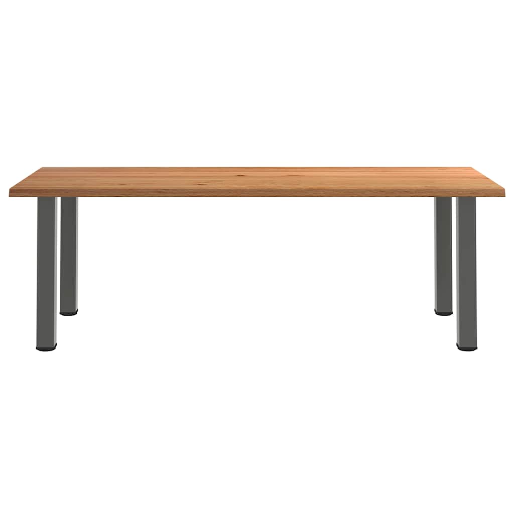 Eettafel rechthoekig 240x100x74 cm massief eikenhout lichtbruin