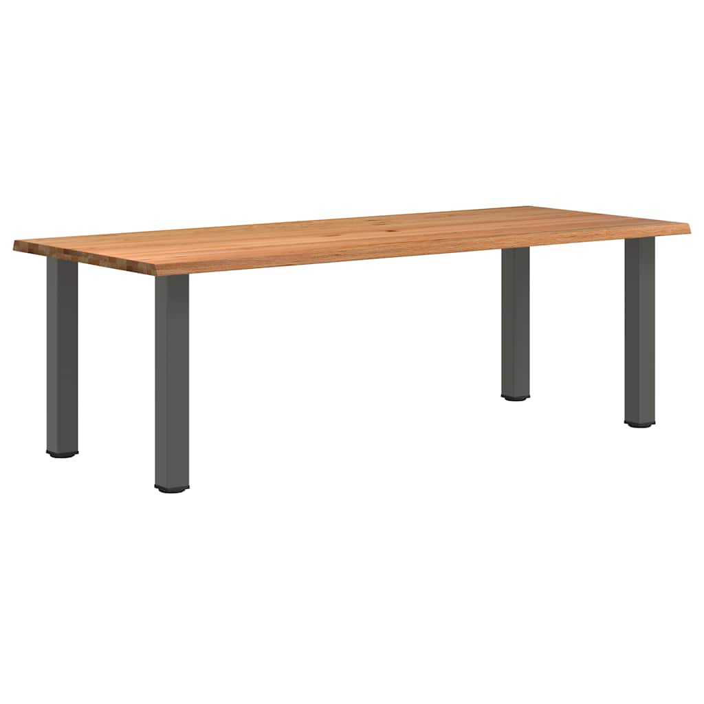 Eettafel rechthoekig 240x100x74 cm massief eikenhout lichtbruin