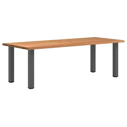 Eettafel rechthoekig 240x100x74 cm massief eikenhout lichtbruin