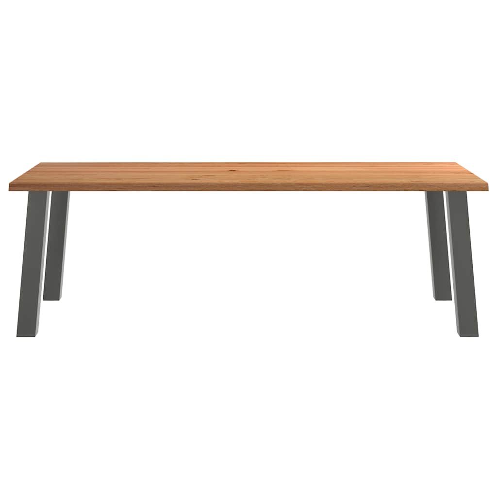 Eettafel rechthoekig 240x100x74 cm massief eikenhout lichtbruin