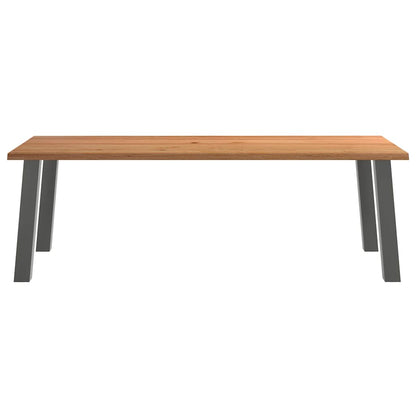 Eettafel rechthoekig 240x100x74 cm massief eikenhout lichtbruin