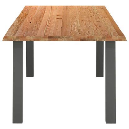 Eettafel rechthoekig 240x100x74 cm massief eikenhout lichtbruin