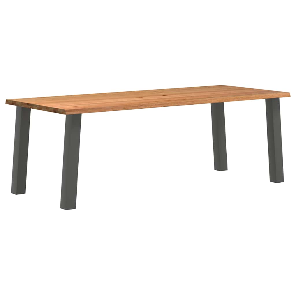 Eettafel rechthoekig 240x100x74 cm massief eikenhout lichtbruin