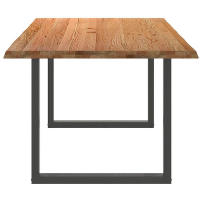 Eettafel met natuurlijke rand 240x100x74 cm massief eikenhout