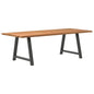 Eettafel met natuurlijke rand 240x100x74 cm massief eikenhout