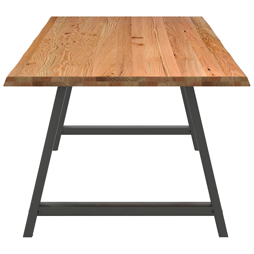 Eettafel met natuurlijke rand 240x100x74 cm massief eikenhout