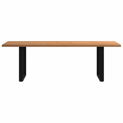 Eettafel met natuurlijke rand 240x100x74 cm massief eikenhout