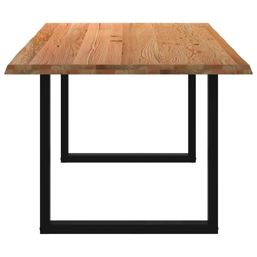 Eettafel met natuurlijke rand 240x100x74 cm massief eikenhout