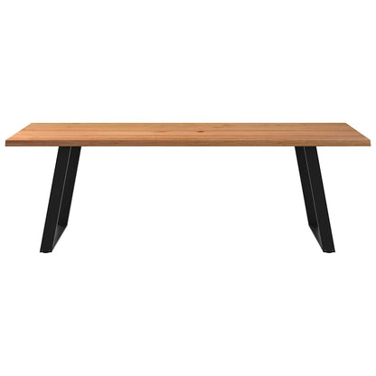 Eettafel met natuurlijke rand 240x100x74 cm massief eikenhout