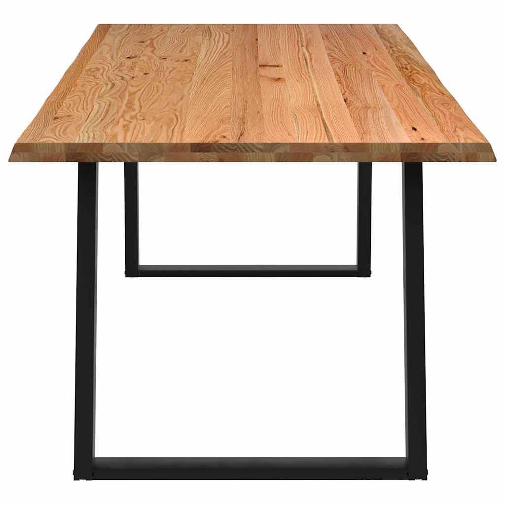 Eettafel met natuurlijke rand 240x100x74 cm massief eikenhout