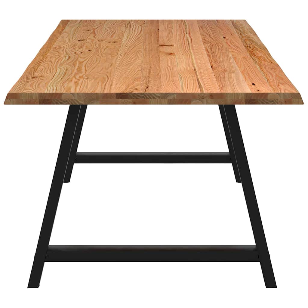 Eettafel met natuurlijke rand 240x100x74 cm massief eikenhout