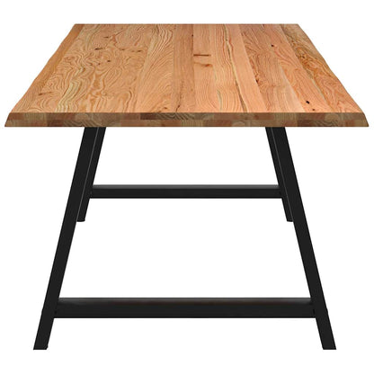 Eettafel met natuurlijke rand 240x100x74 cm massief eikenhout