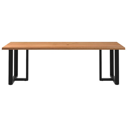 Eettafel met natuurlijke rand 240x100x74 cm massief eikenhout