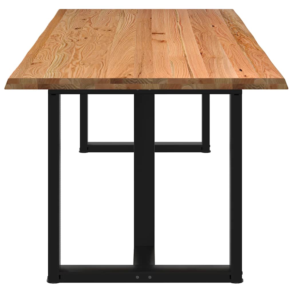 Eettafel met natuurlijke rand 240x100x74 cm massief eikenhout