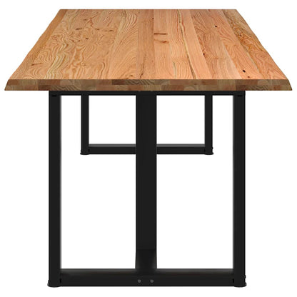 Eettafel met natuurlijke rand 240x100x74 cm massief eikenhout