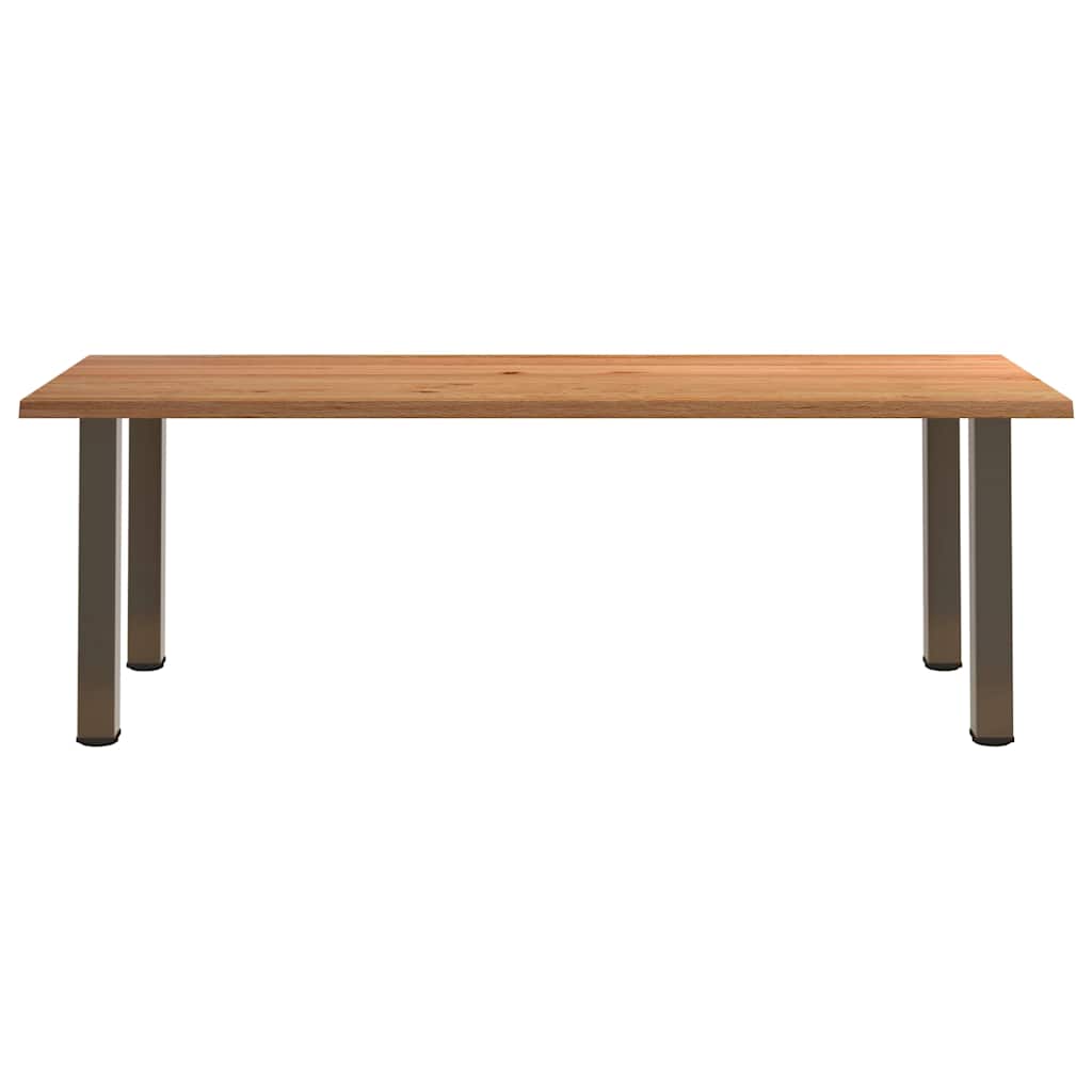 Eettafel rechthoekig 240x100x74 cm massief eikenhout lichtbruin