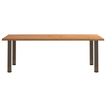 Eettafel rechthoekig 240x100x74 cm massief eikenhout lichtbruin