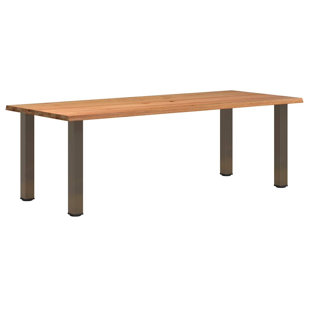 Eettafel rechthoekig 240x100x74 cm massief eikenhout lichtbruin