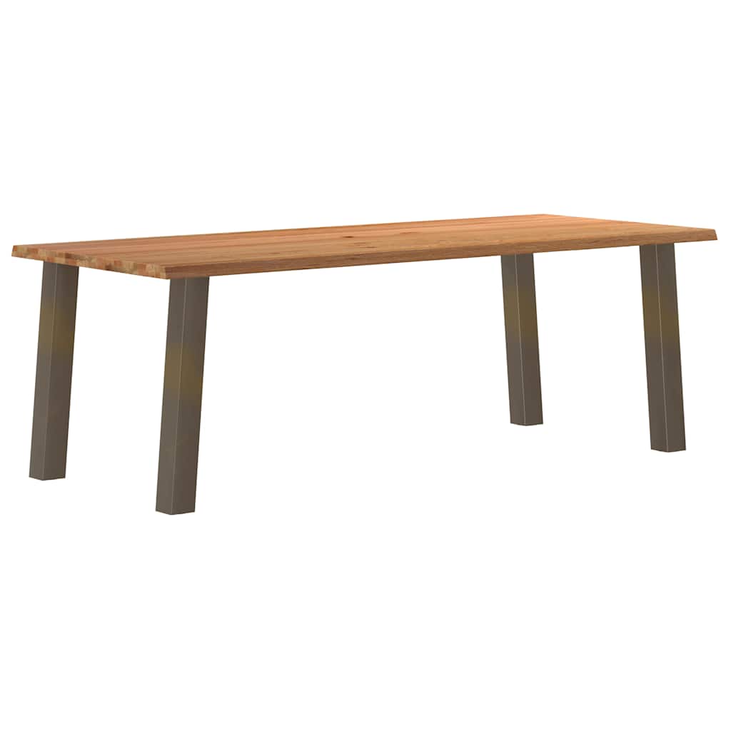 Eettafel rechthoekig 240x100x74 cm massief eikenhout lichtbruin