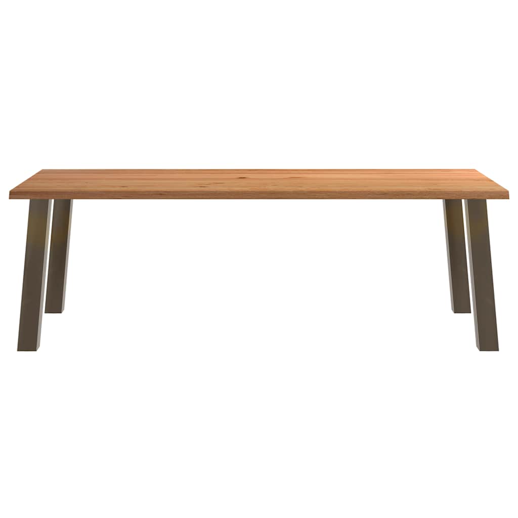 Eettafel rechthoekig 240x100x74 cm massief eikenhout lichtbruin