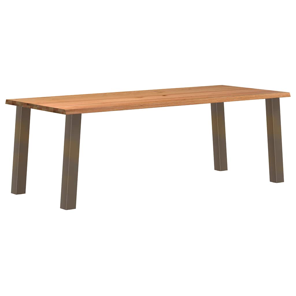 Eettafel rechthoekig 240x100x74 cm massief eikenhout lichtbruin