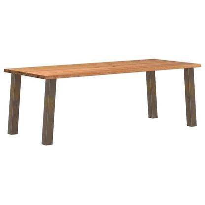 Eettafel rechthoekig 240x100x74 cm massief eikenhout lichtbruin
