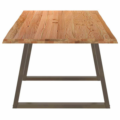 Eettafel met natuurlijke rand 240x100x74 cm massief eikenhout