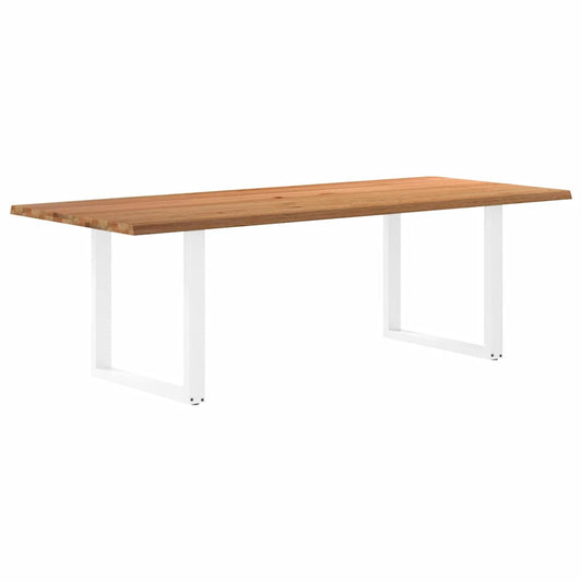 Eettafel met natuurlijke rand 240x100x74 cm massief eikenhout