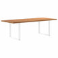Eettafel met natuurlijke rand 240x100x74 cm massief eikenhout